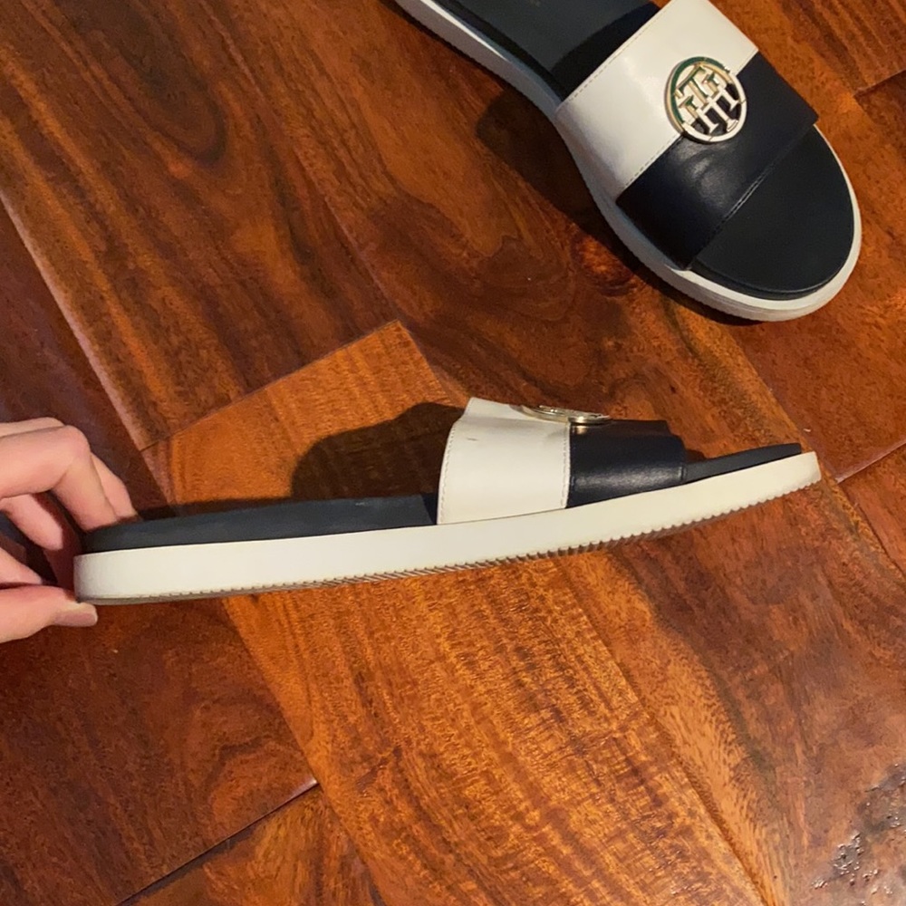 Navy And White Tommy Hilfiger Slides - image 3